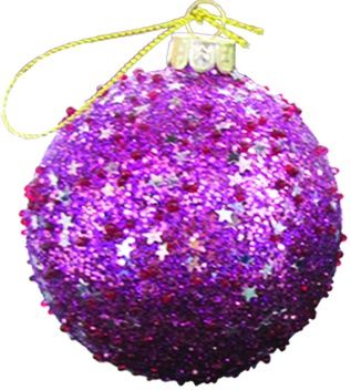 [HH142] 10cm Studded Glass Ball - Purple