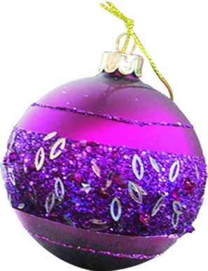 [HH144] 10cm Rhinestone Glass Ball - Purple