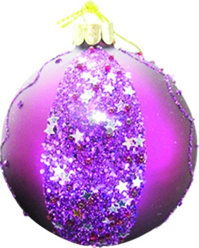 [HH146] 10cm Studded Glass Ball - Purple