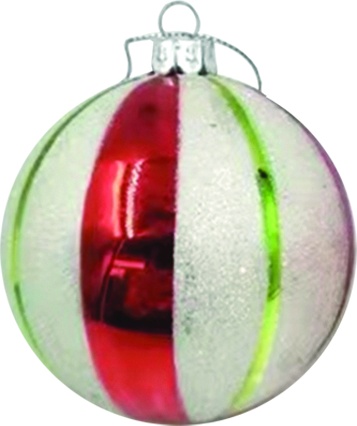 [HH280] 12cm Sugar-coated Glass Ball - Red/Green/White
