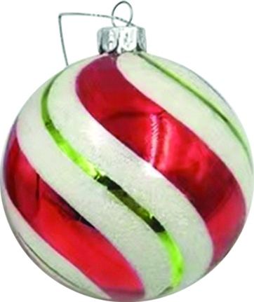 [HH284] 15cm Sugar-coated Glass Ball - Red/Green/White
