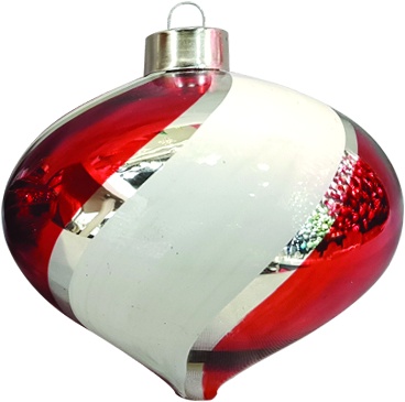 [YS021] 12cm Glass Onion - Red/White