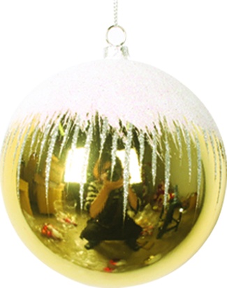 [AC757] Glittered Shiny Ball with Glitter Snowfall, 10cm
