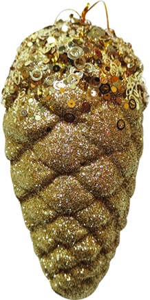 [EY108-GD] Sequin Pinecone, 16cm