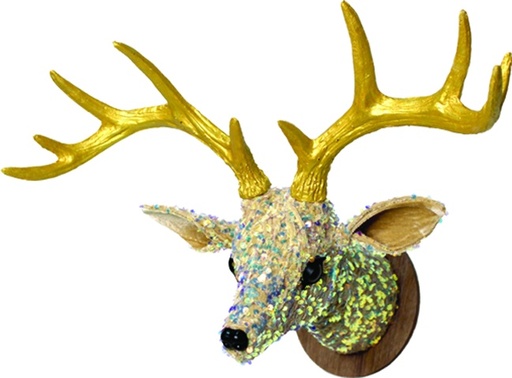 [ALDH-01-E] Studded Deer Head with Antlers, 49cm