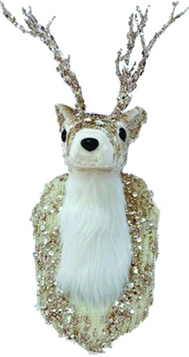 [EY145] Studded Deer Head with Antlers, 39cm