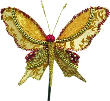 [SL043] 15cm Butterfly - Gold/Red