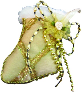 [TH1301-GD] 10cm Ornamental Stocking - Gold