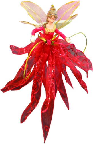 [THA1310-R] 25cm Ribbon Angel - Red
