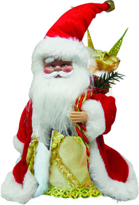 [THS1306-RGD] 15cm Santa Ornament - Gold