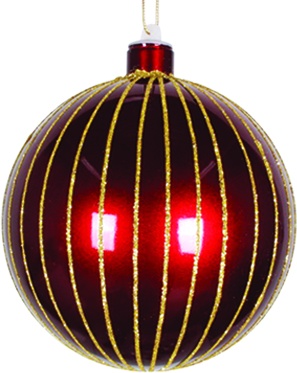 [AC576] Glittered Striped Ball, 12cm