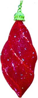 [YT42-R] 12.5cm Glass Twist Tear Drop - Red