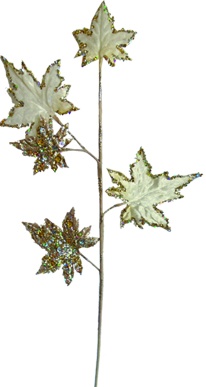 [SL104] 56cm Maple Leaf Spray - Ivory/Platinum
