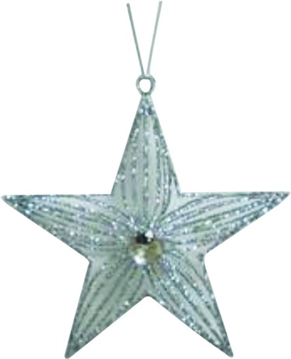 [SL224] 15cm Wired Glitter Star - Silver