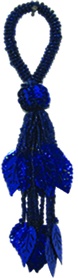 [RF1258-B] 12.5cm Beaded Tassel - Blue
