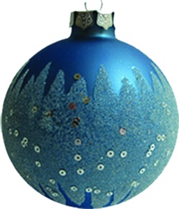 [JN004] 10cm Sequined Glass Ball - Blue