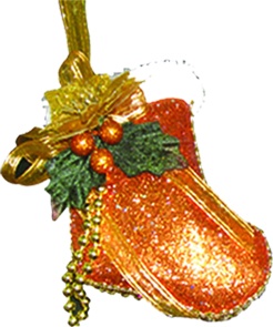 [TH1301-CO] 10cm Ornamental Sock - Copper