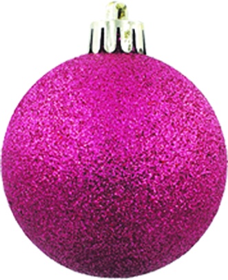 [CB060G-FU] 6cm Glittered Ball - Fuchsia