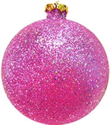 [CB120G-P] 12cm Glittered Ball - Pink