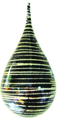 [AC113] Glittered Striped Teardrop, 8.5cm