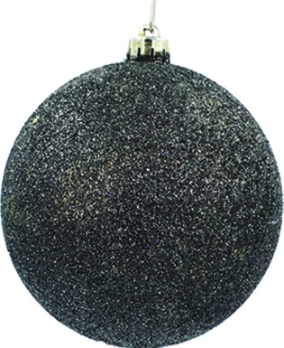 [CB120G-BK] 12cm Glittered Ball - Black
