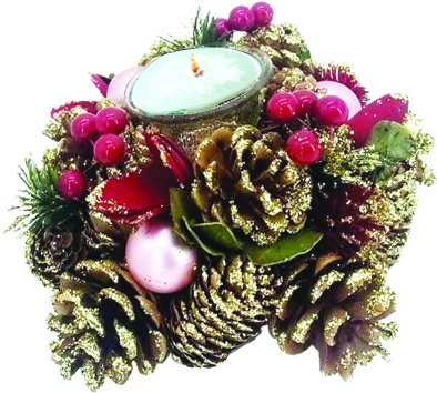 [EY161] Pinecone Candleholder, 17cm