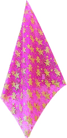 [KC603840] 9.1m x 48cm Star-printed Organza Fabric Roll #203 - Gold/Pink