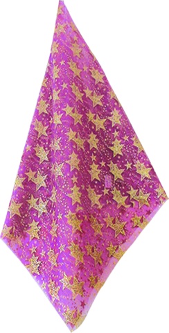 [KC60388] 9.1m x 48cm Star-printed Organza Fabric Roll #201 - Gold/Burgundy