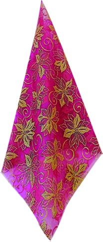 [KC606240] 9.1m x 48cm Poinsettia-printed Organza Fabric Roll #217 - Gold/Pink