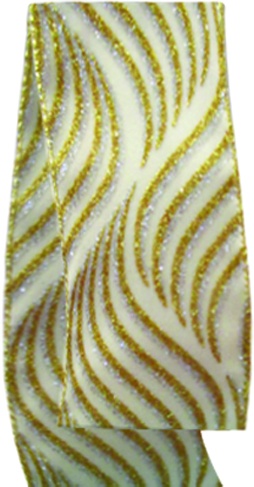 [AC489] Glittered Striped Ribbon, 9.1m