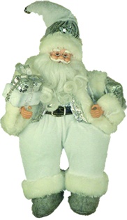 [TS1212-S] 12" Sitting Santa - Silver/White