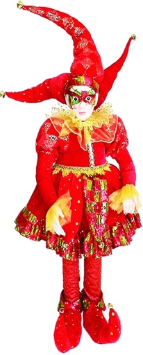 [TP005-36] 36" Standing Jester - Red/Gold