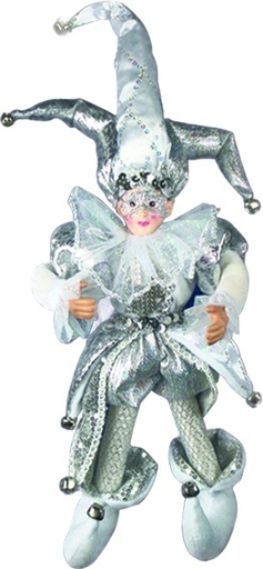 [TP009-28] 28" Hanging Jester - Silver