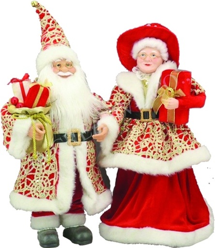[TP080] 26" Mr. and Mrs. Santa - Red/Gold