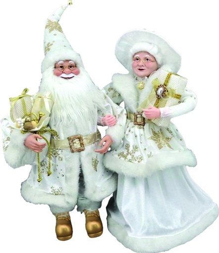 [TP082] 36" Mr. and Mrs. Santa - Ivory
