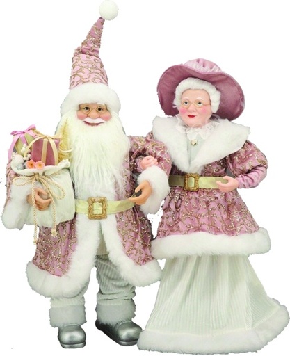 [TP083] 36" Mr. and Mrs. Santa - Pink