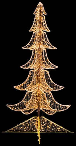 [EV032] 3.5m x 1.95m Illuminated Tree w/ Tube Lights - Gold