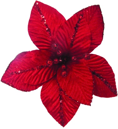[DZ002-R] Glittered Poinsettia, 25cm