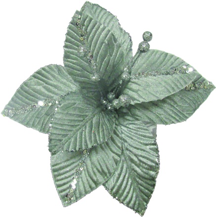 [DZ002-S] Glittered Poinsettia, 25cm