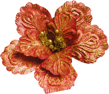 [EY118-CO] Glittered Poinsettia, 28cm