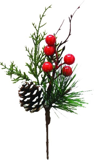 [EY194] Pinecone and Berry Pick, 20cm