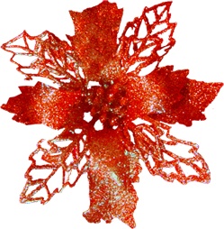 [RN425] Glittered Poinsettia, 10cm
