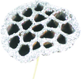 [GL001S-50-S] 5cm w/ 50cm stem Glittered Lotus Pod - Silver