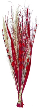 [GL132] Assorted Dry Flowers w/ Sticks Vase Filler - White/Red
