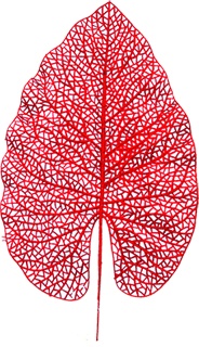 [FG209-R] Glittered Leaf, 42cm