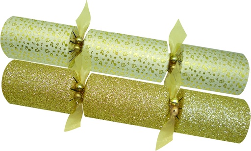 [SBC208] 30cm Luxury Crackers w/ Speckled Design - Gold/Ivory