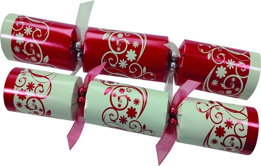 [SBC252] 30cm Luxury Crackers w/ Curvy Design - Red/White