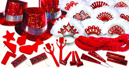 [K25702] Flaming Red Assortment for 50 - Red/Silver/White