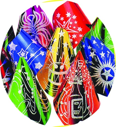 [Y466] Glittered Foil Hat - Assorted Colours