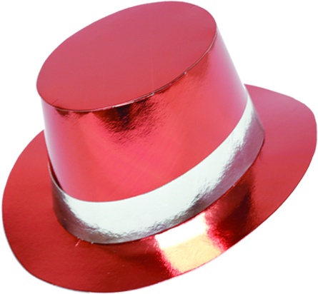 [Y85-R] Foil Top Hat - Red
